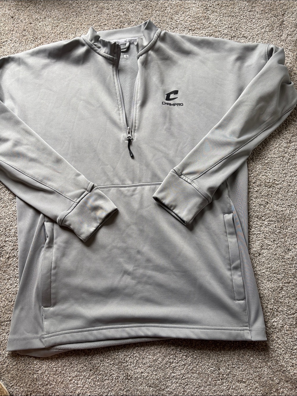 Champro Men’s Light Gray Quarter-Zip Pullover Hoodie